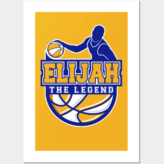 Elijah The Legend Basketball Custom Player Your Name Wall Art by Baseball Your Name